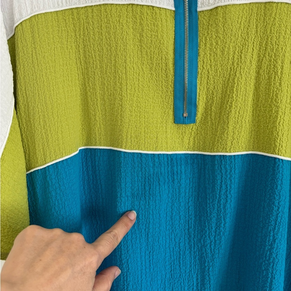 IC by Connie K Colorblock Tunic Top Women’s Oversized Lagenlook Crinkle Medium - Picture 5 of 9